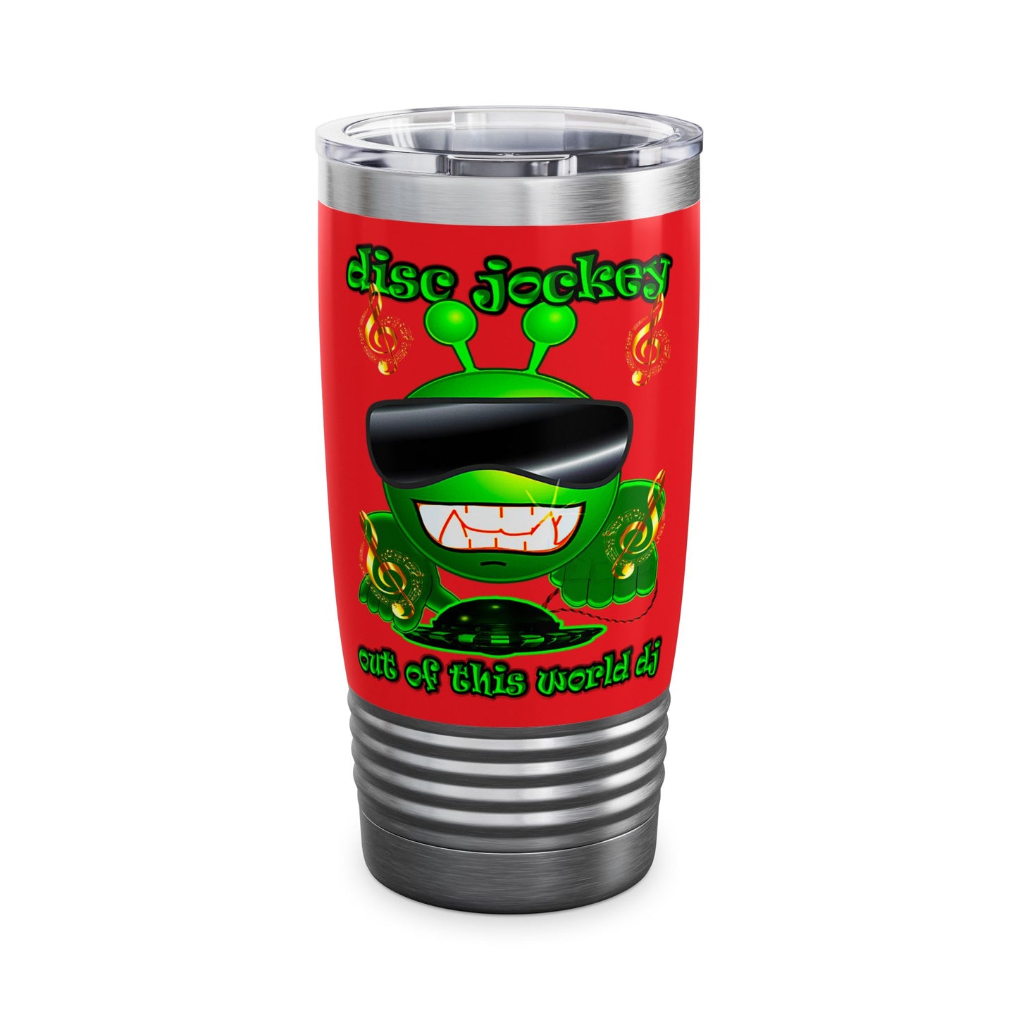disc jockey - Ringneck Tumbler, 20oz (red)