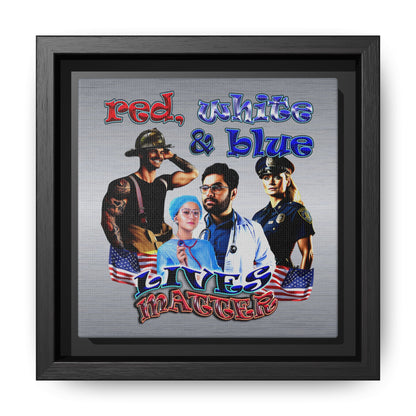 rw&b lives matter - framed canvas art (brushed nickel)