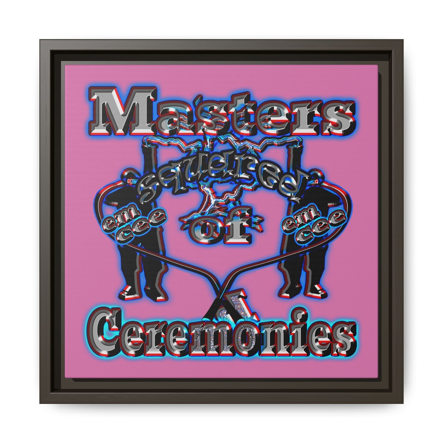 em cee squared - framed canvas art (light pink)