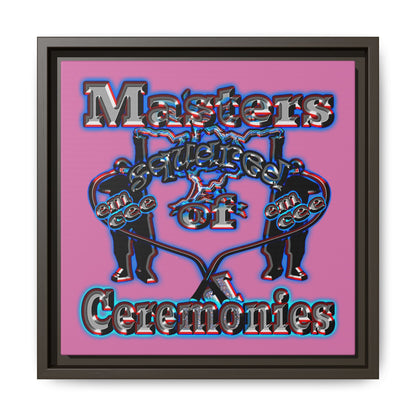 em cee squared - framed canvas art (light pink)