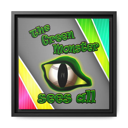 green monster - framed canvas art (rainbow split)