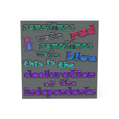 declaration of the independents - note cube (dark grey)
