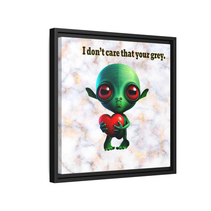I don't care that your grey - framed canvas art (white marble)