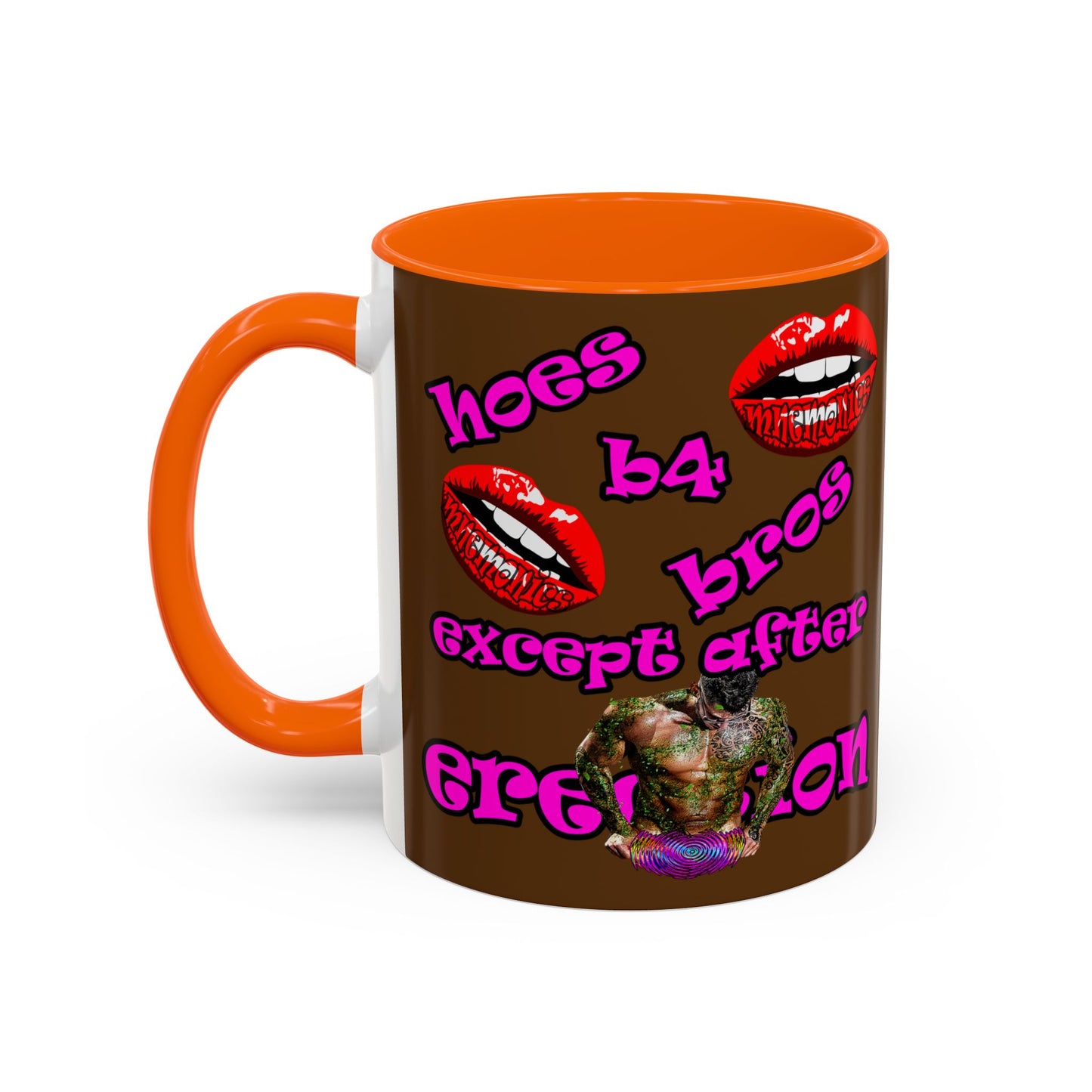 hoes b4 bros - Accent Mug (brown)