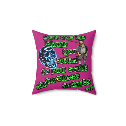 og - Spun Polyester Square Pillow - (pink)