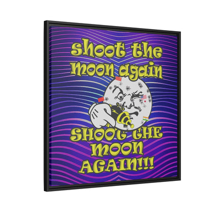 shoot the moon again - framed canvas art (purple wave)