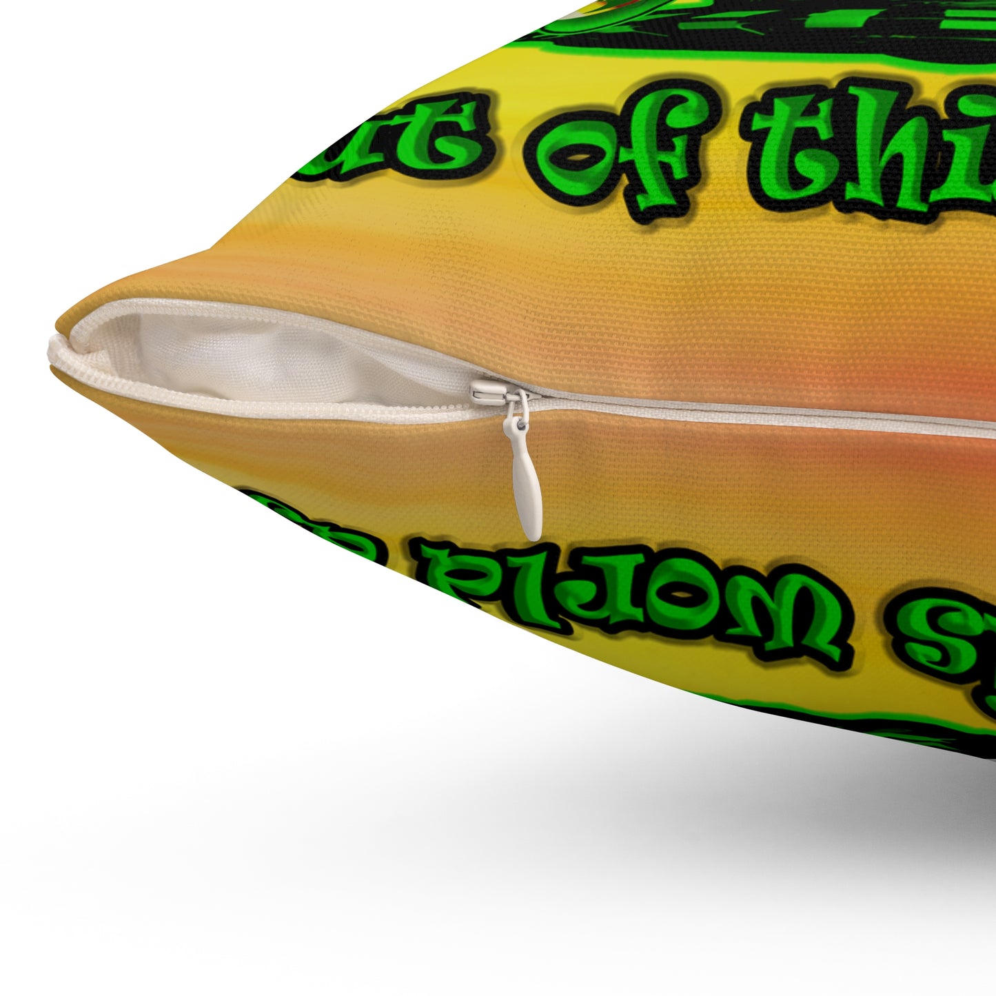 disc jockey - Spun Polyester Square Pillow - (color blur)