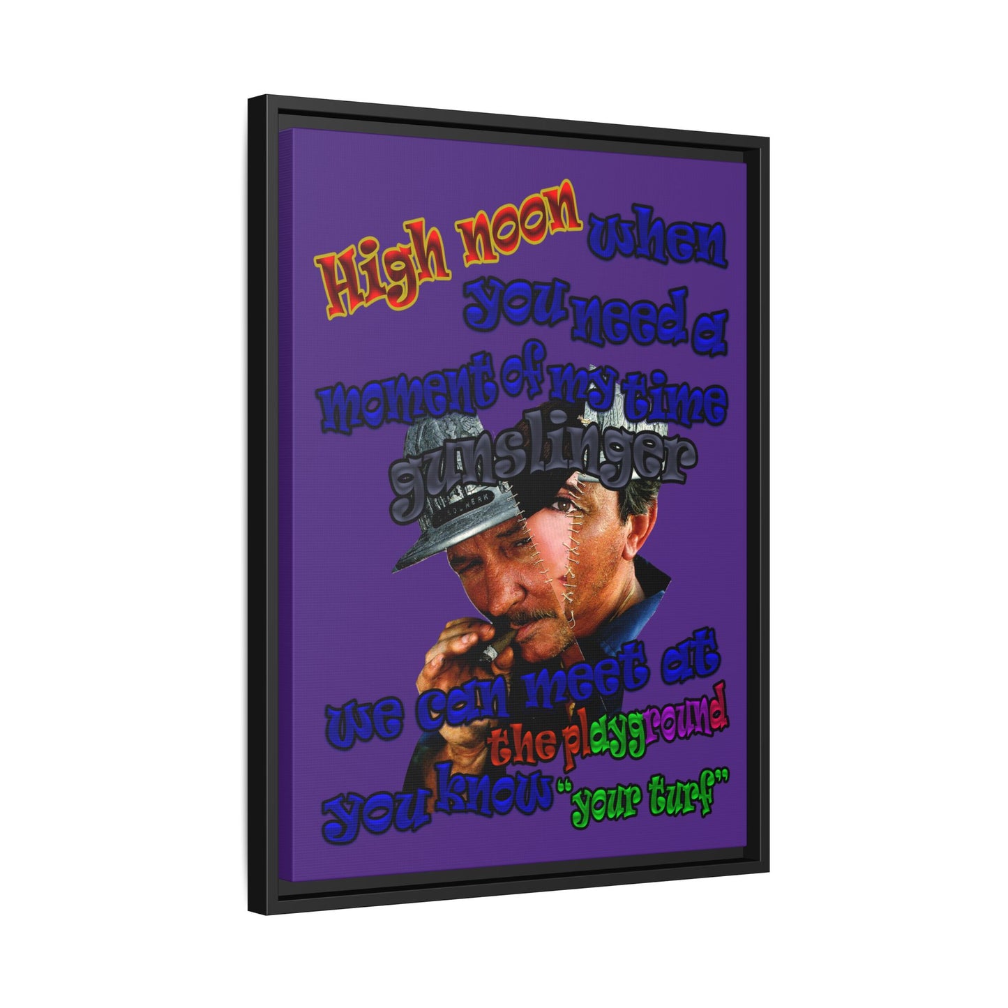 high noon - framed canvas art (purple)