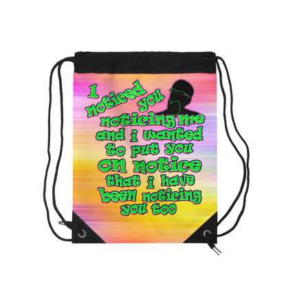 noticed you noticing - Drawstring Bag (color blur)