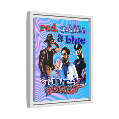rw&b lives matter - framed canvas art (light blue-purple wave)