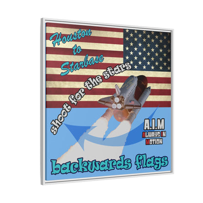shoot for the stars - framed canvas art (light blue)