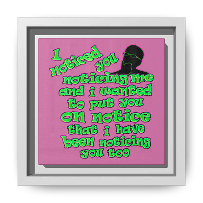 noticed you noticing - framed canvas art (light pink)