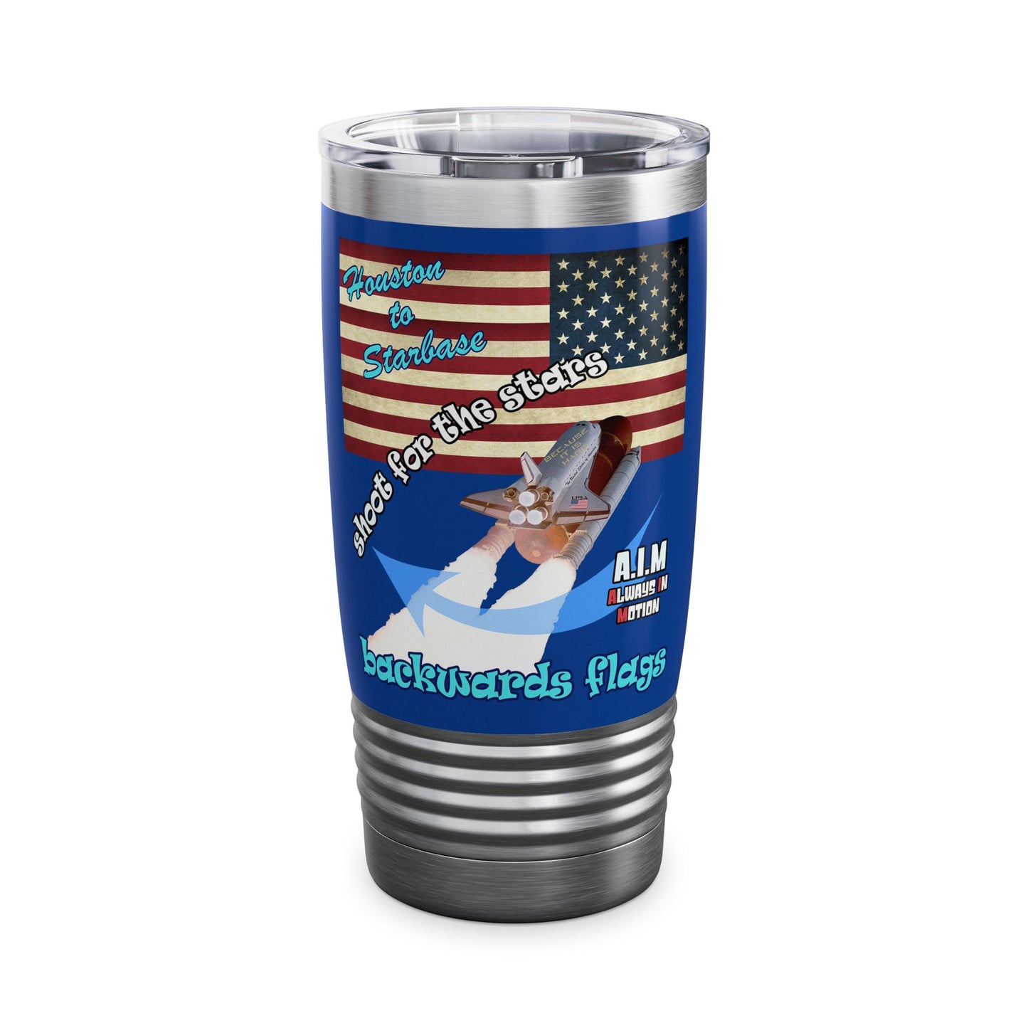 shoot for the stars - Ringneck Tumbler, 20oz (dark blue)