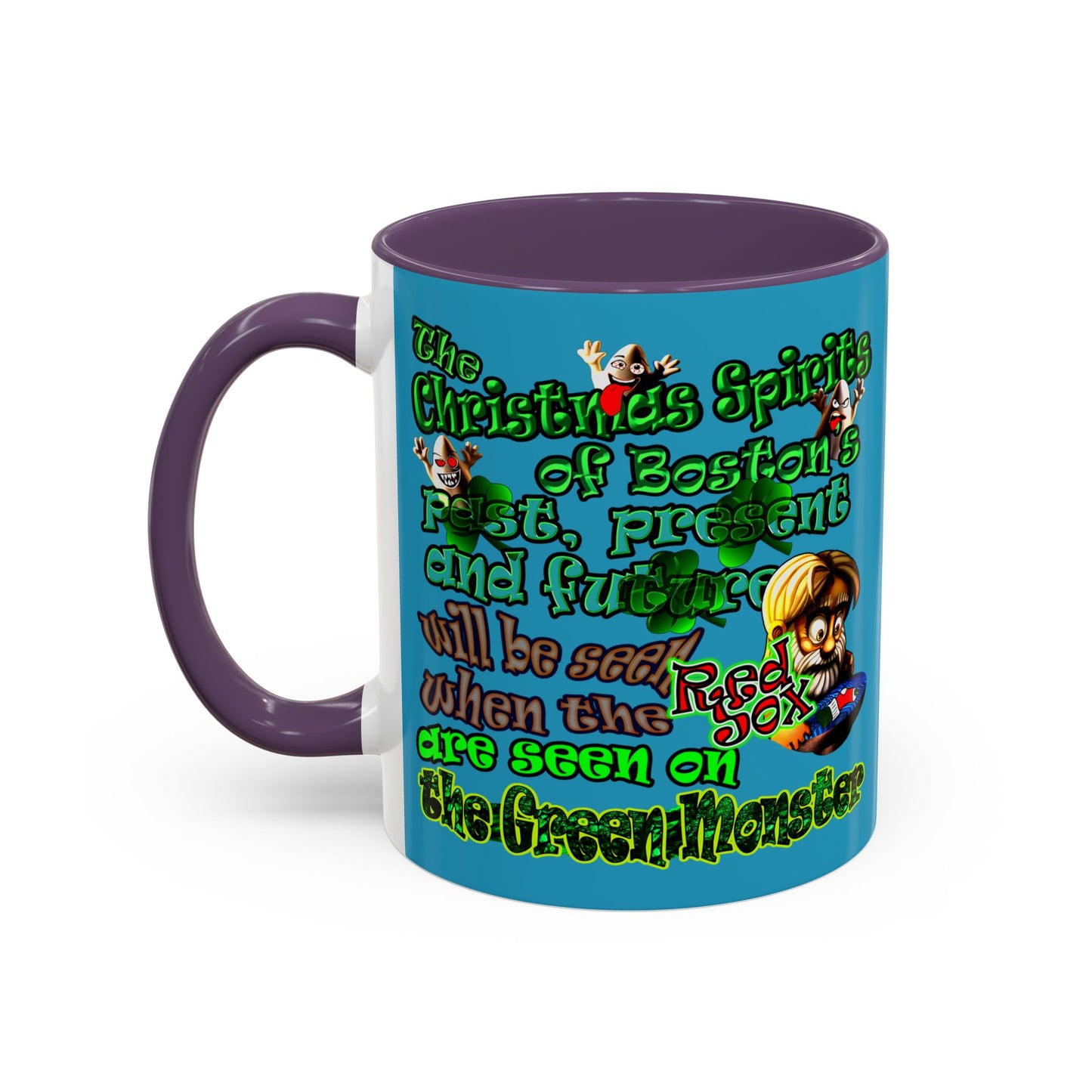 christmas spirits of boston - Accent Mug (turquoise)