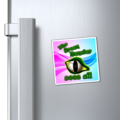 green monster - Magnets - (light blue-pink wave)