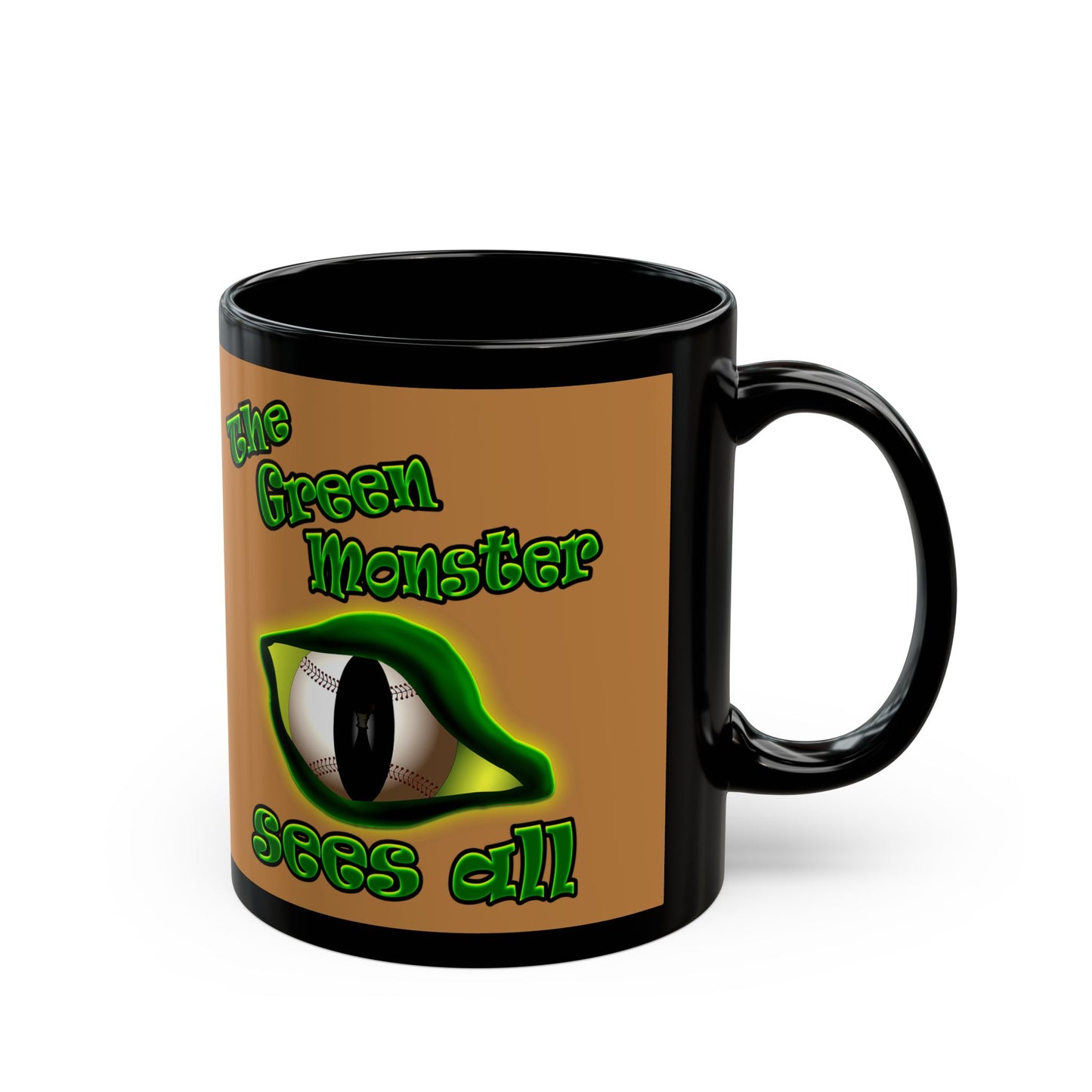 green monster - Black Mug (light brown)