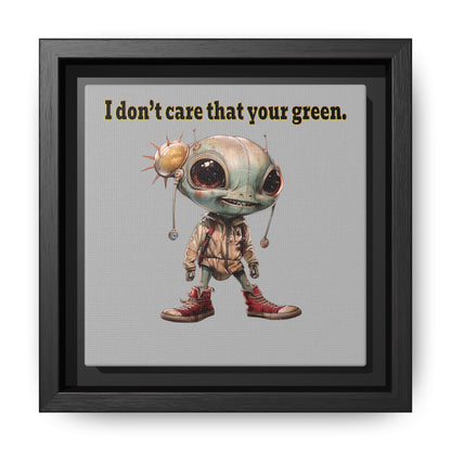 I don't care that your green - framed canvas art (light grey)