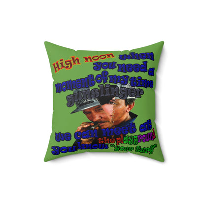 high noon - Faux Suede Square Pillow - (green)
