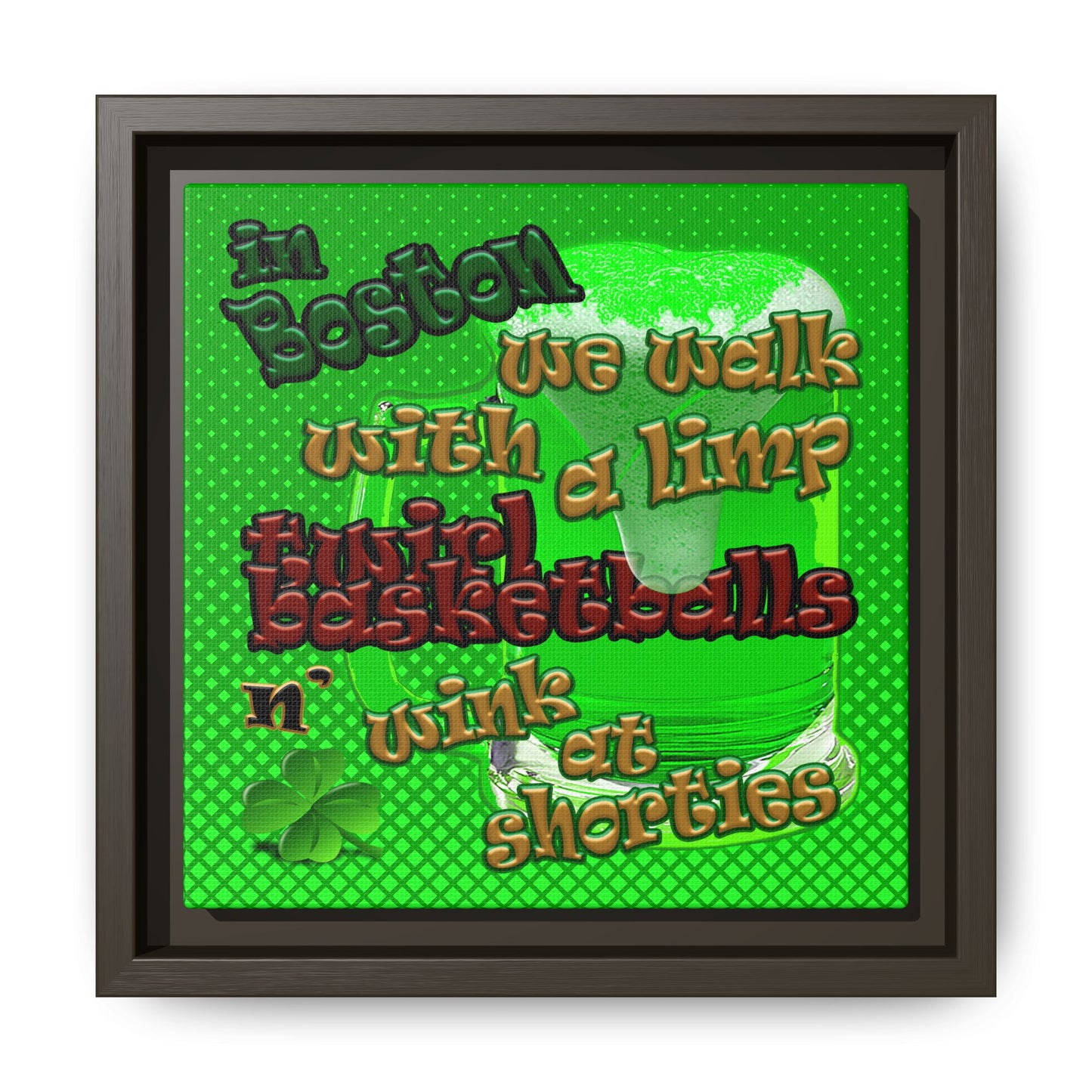 celtics logo - framed canvas art (logo green)