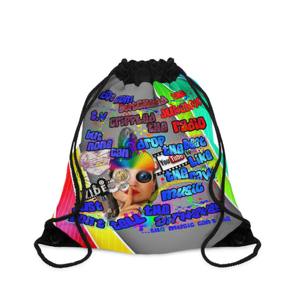 drop the beat - Drawstring Bag (rainbow split)