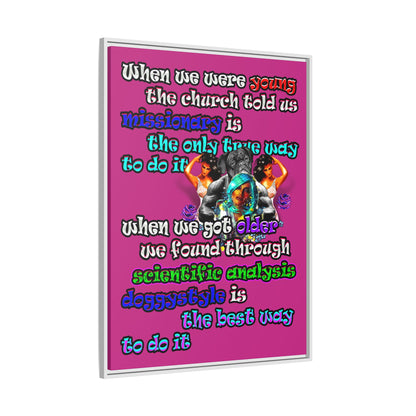 doggystyle - framed canvas art (pink)