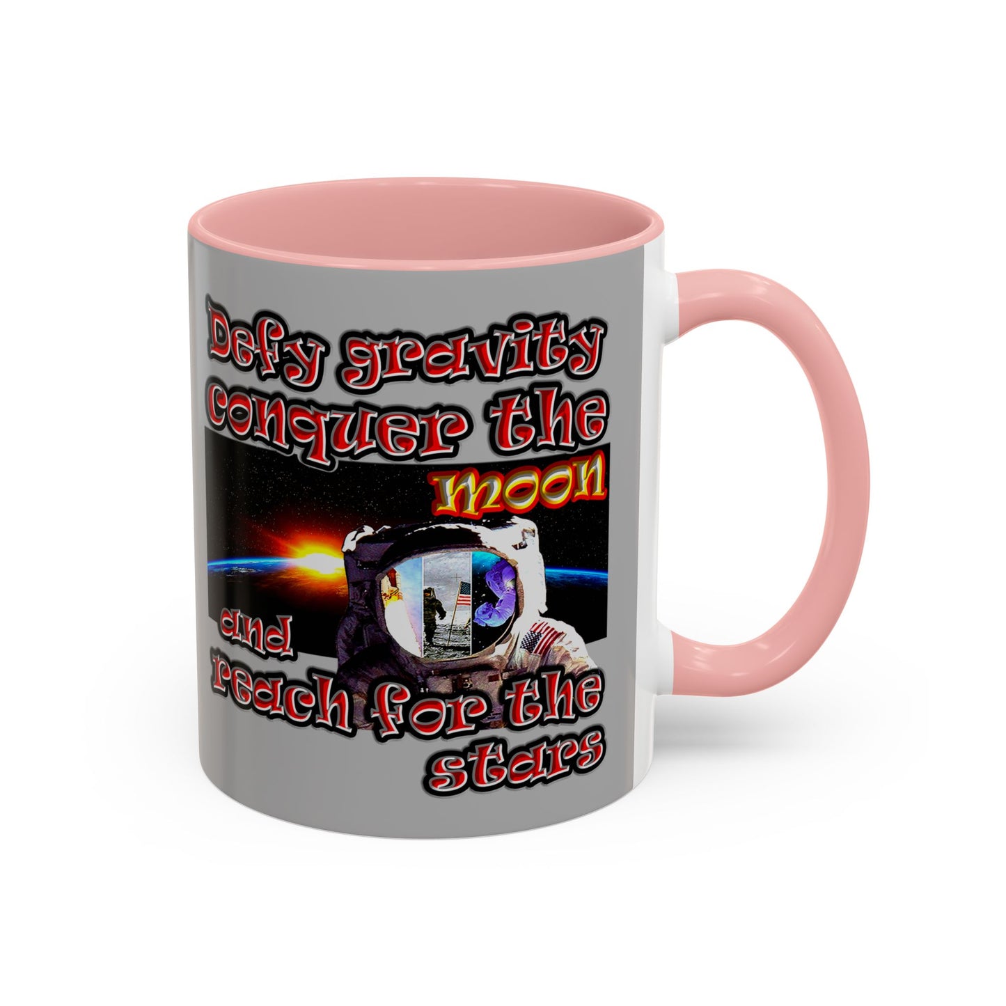 defy conquer reach - Accent Mug (light grey)