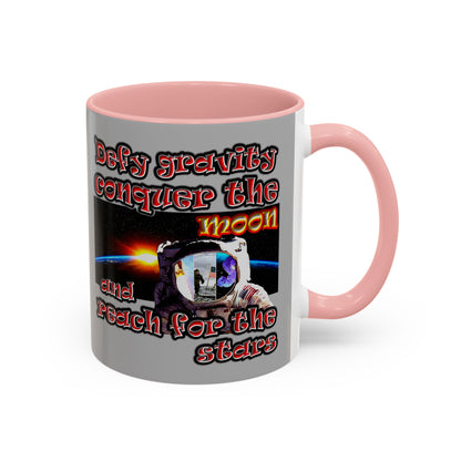 defy conquer reach - Accent Mug (light grey)