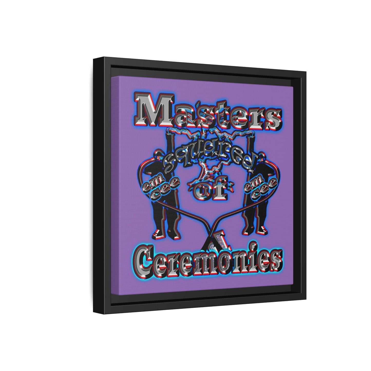 em cee squared - framed canvas art (light purple)