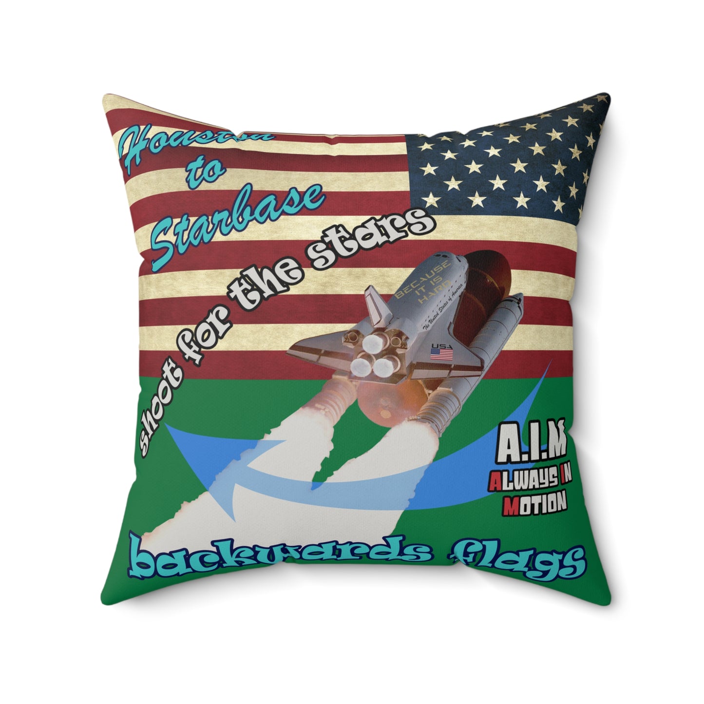 shoot for the stars - Faux Suede Square Pillow - (dark green)