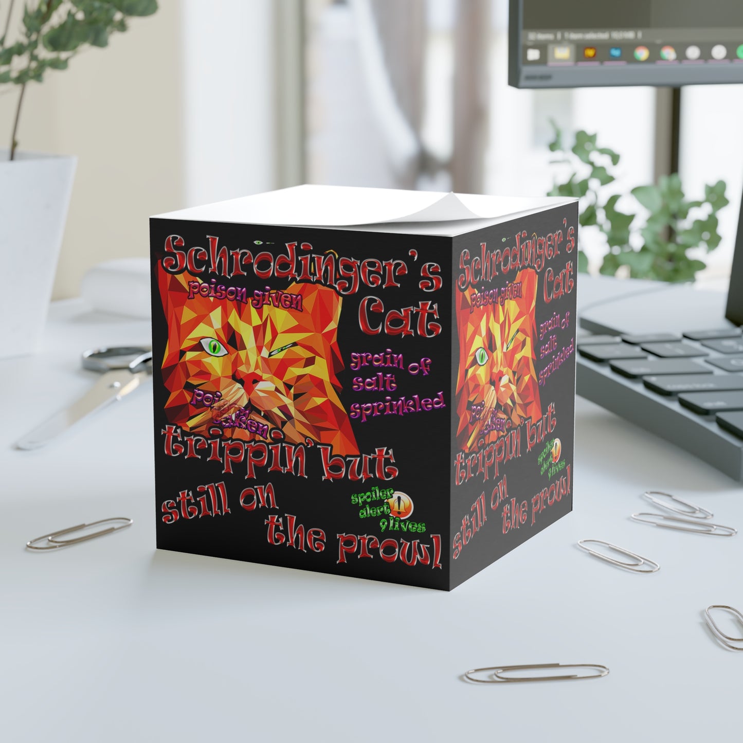 schrodinger's cat - note cube (black)
