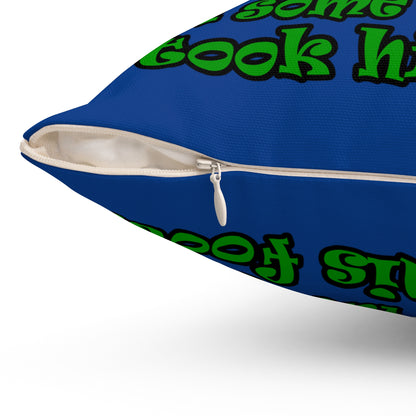 turtle race - Spun Polyester Square Pillow - (dark blue)