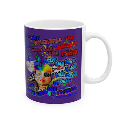 drop the beat - White Mug (purple)