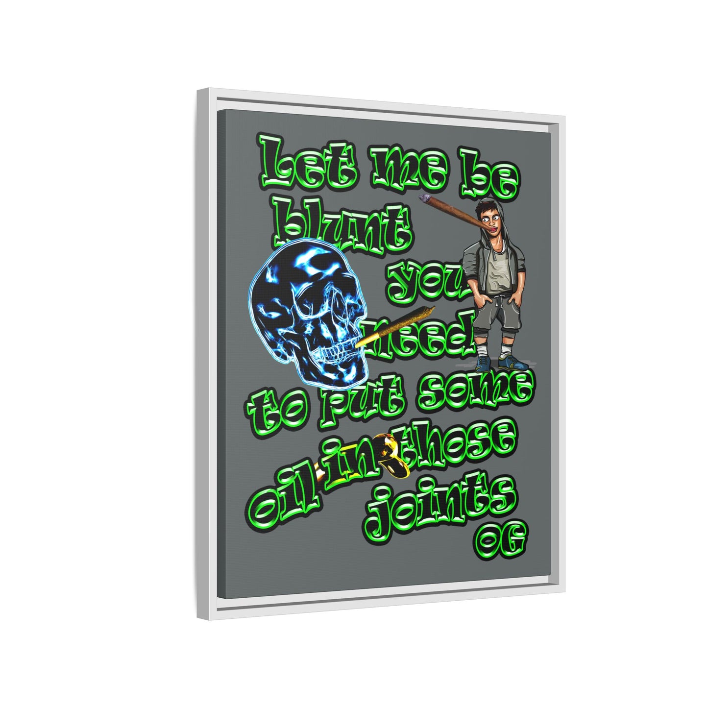 og - framed canvas art (dark grey)