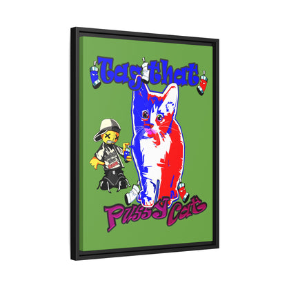 tag that - framed canvas art (green)