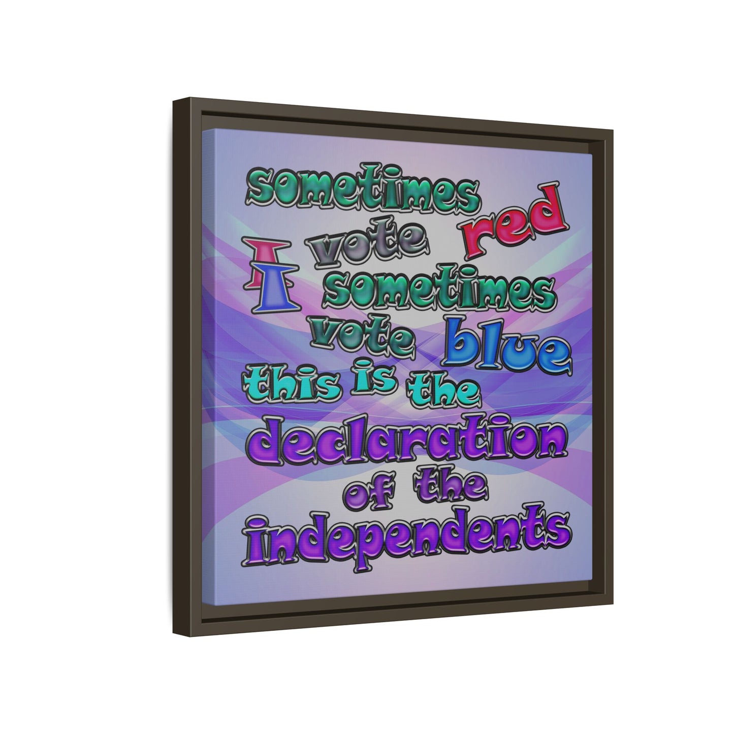 declaration of the independents - framed canvas art (light blue-pink wave)