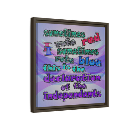 declaration of the independents - framed canvas art (light blue-pink wave)