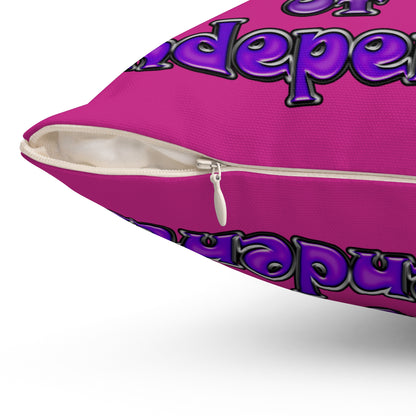 declaration of the independents - Spun Polyester Square Pillow - (pink)