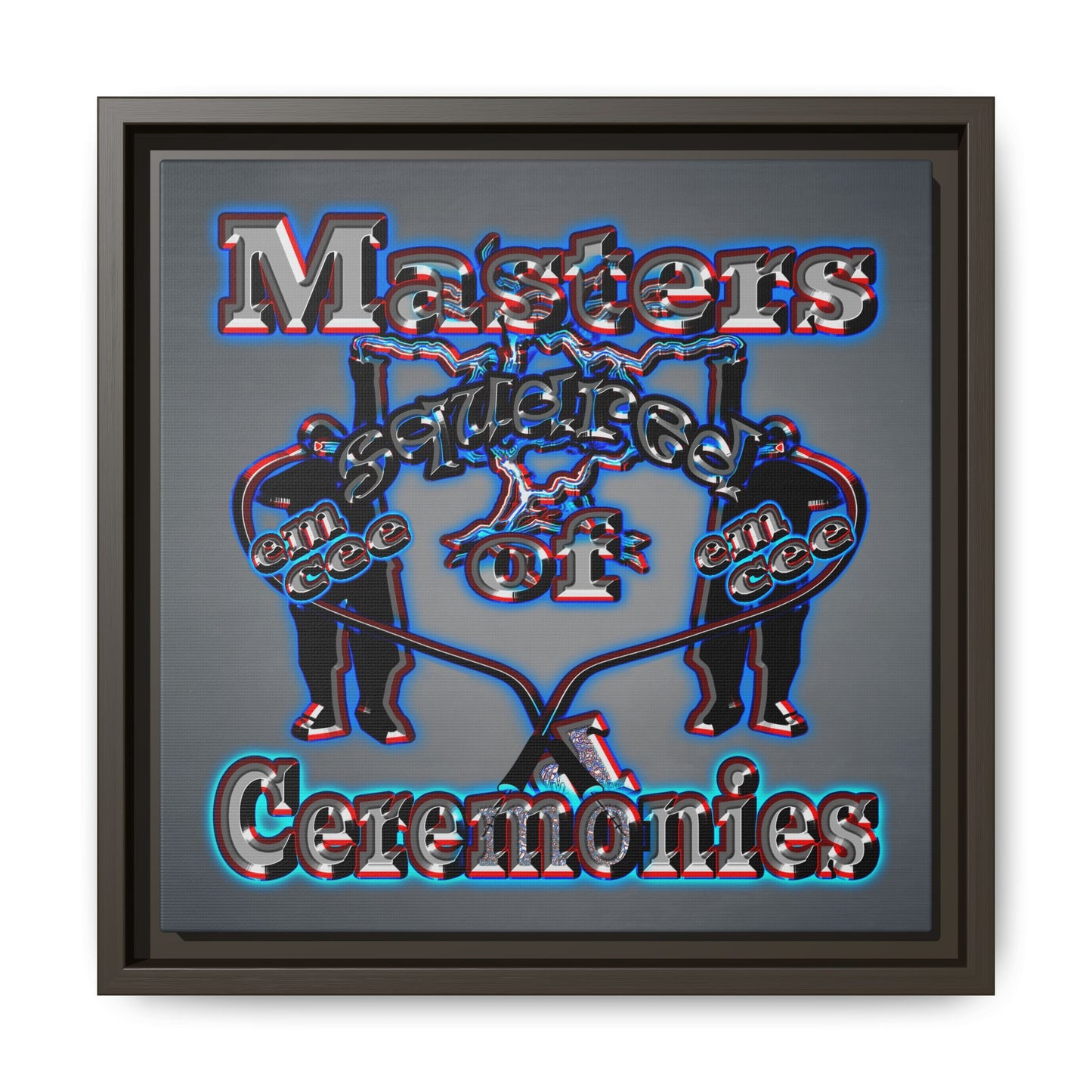 em cee squared - framed canvas art (grey-light grey)