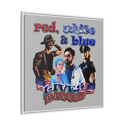 rw&b lives matter - framed canvas art (light grey)