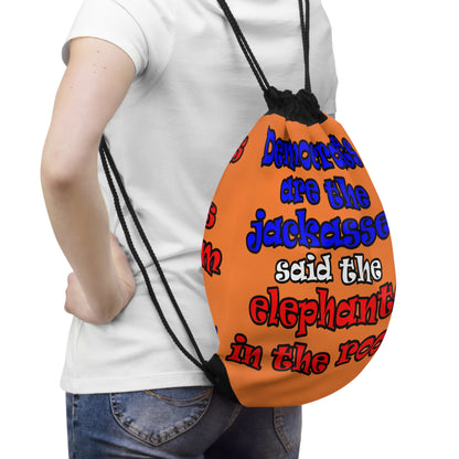 donkeys and elephants - Drawstring Bag (crusta)