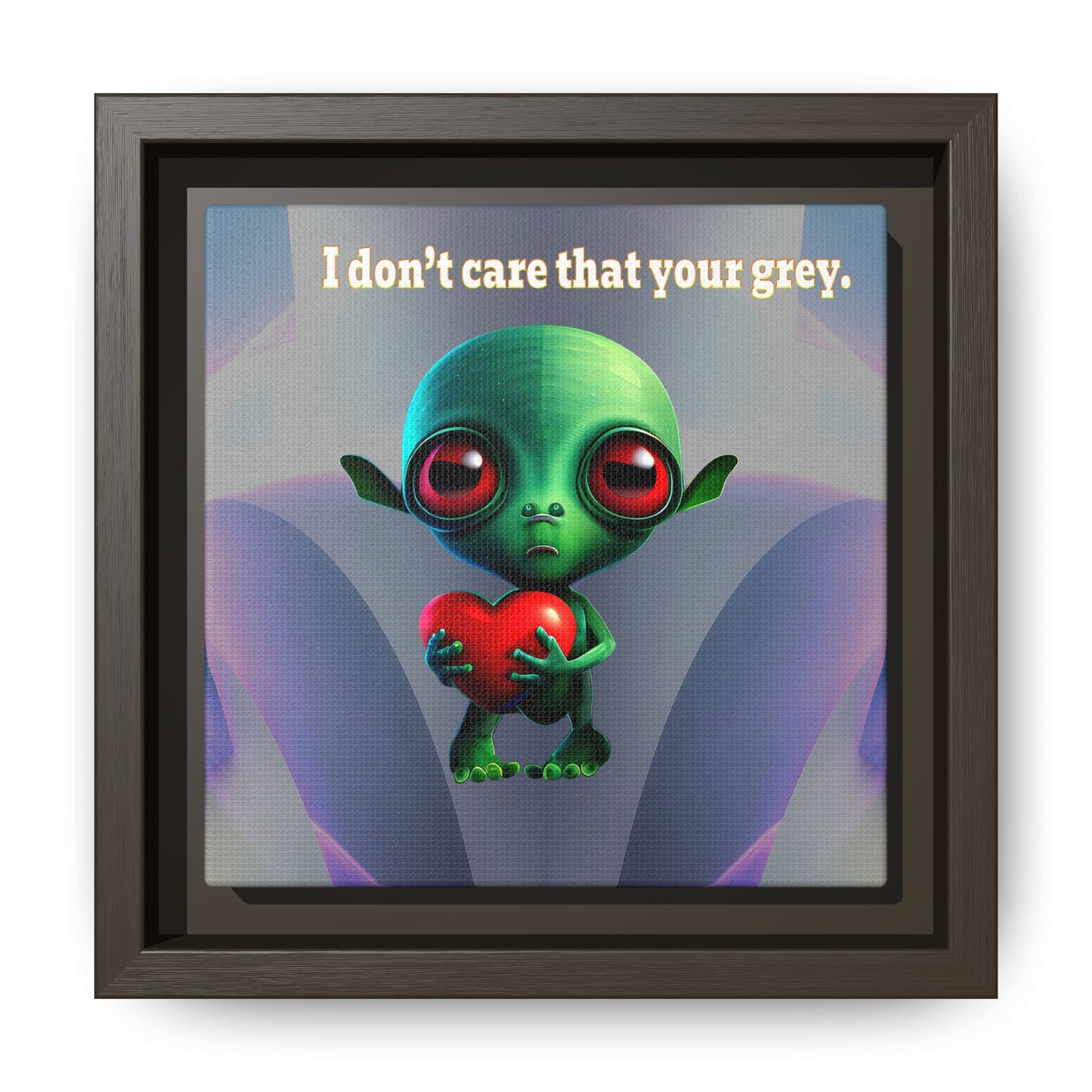 I don't care that your grey - framed canvas art (grey-pink wave)