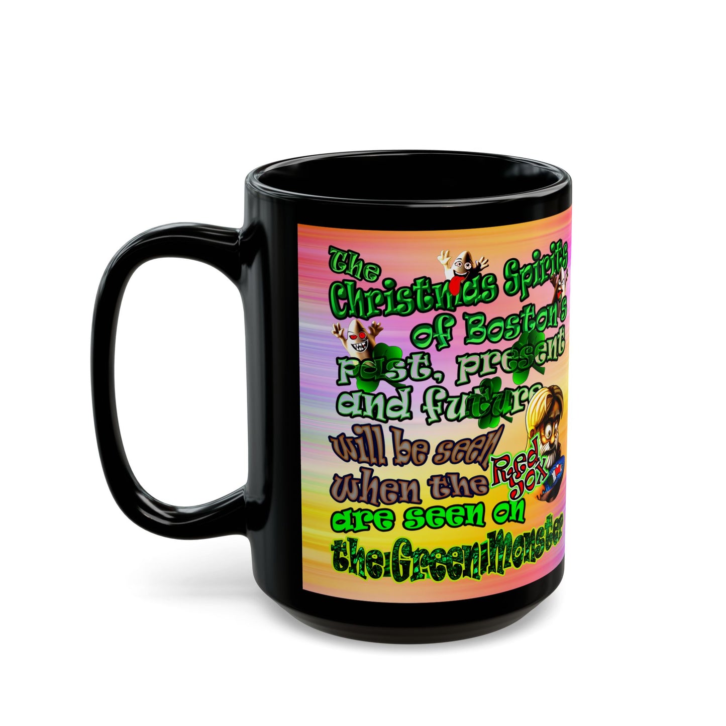 christmas spirits of boston - Black Mug (color blur)