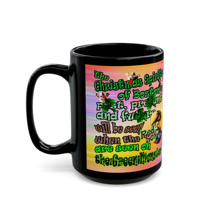 christmas spirits of boston - Black Mug (color blur)