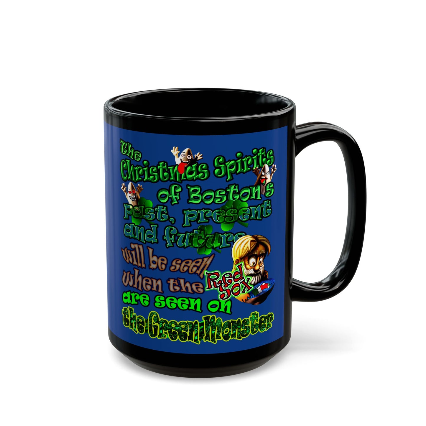 christmas spirits of boston - Black Mug (dark blue)