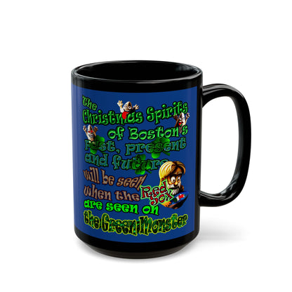 christmas spirits of boston - Black Mug (dark blue)