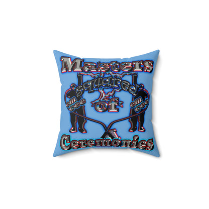em cee squared - Faux Suede Square Pillow - (light blue)