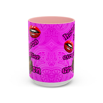 hoes b4 bros - Accent Mug (pink swirl)