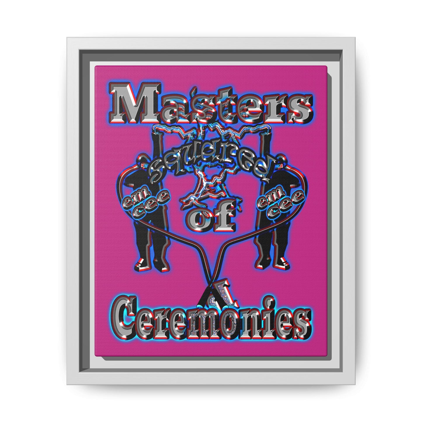 em cee squared - framed canvas art (pink)