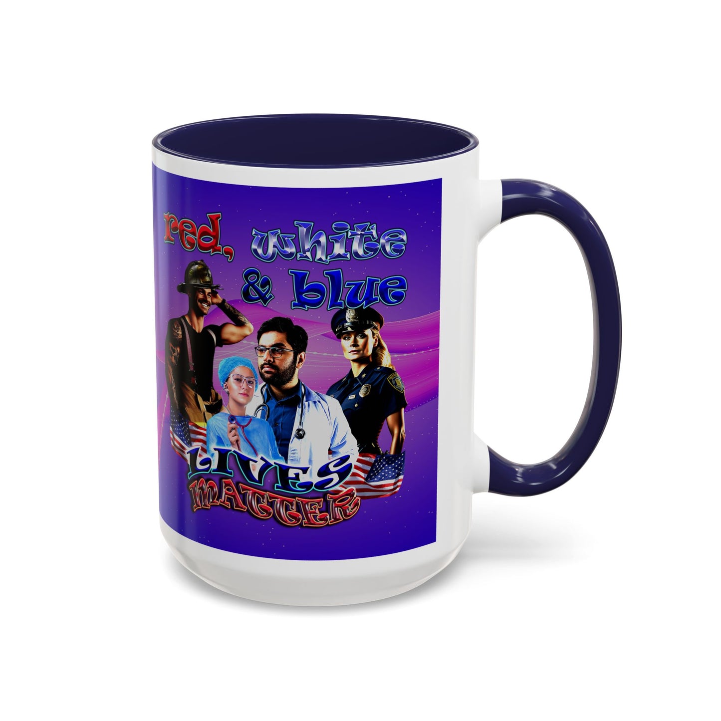 rw&b lives matter - Accent Mug (purple-pink wave)
