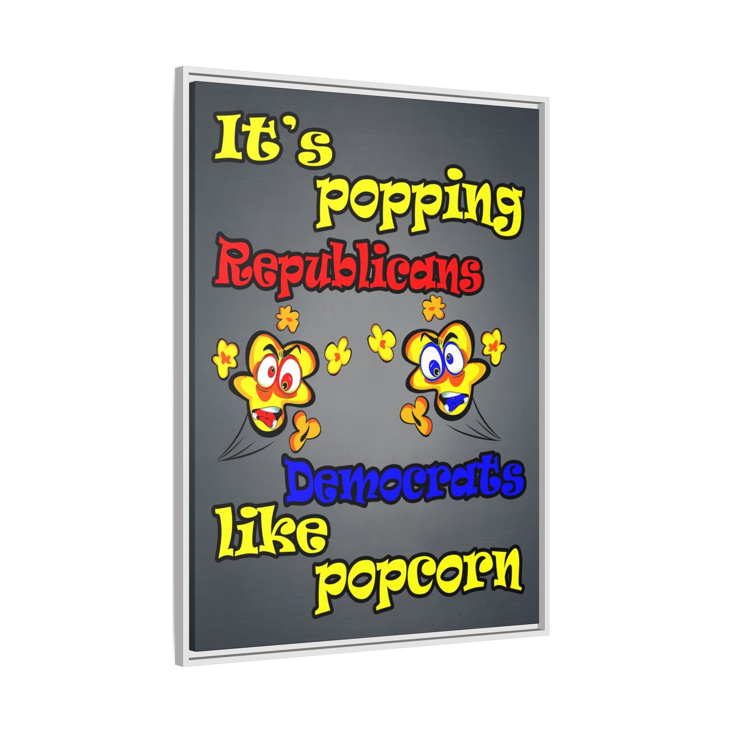 popping like popcorn - framed canvas art (grey-light grey)